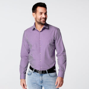 Shirt - Slim Fit - Checkered Purple van SKOT Fashion