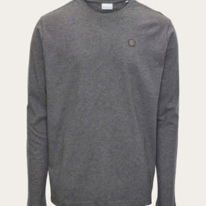 Badge long sleeve - Dark Grey Melange van Knowledge Cotton Apparel