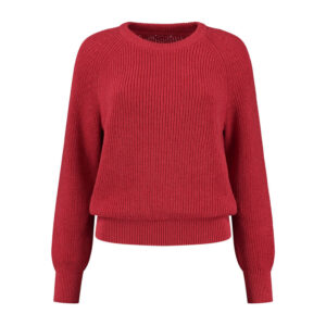 Knitted jumper Recycled Cotton & Tencel Raspberry Red van Charlie + Mary