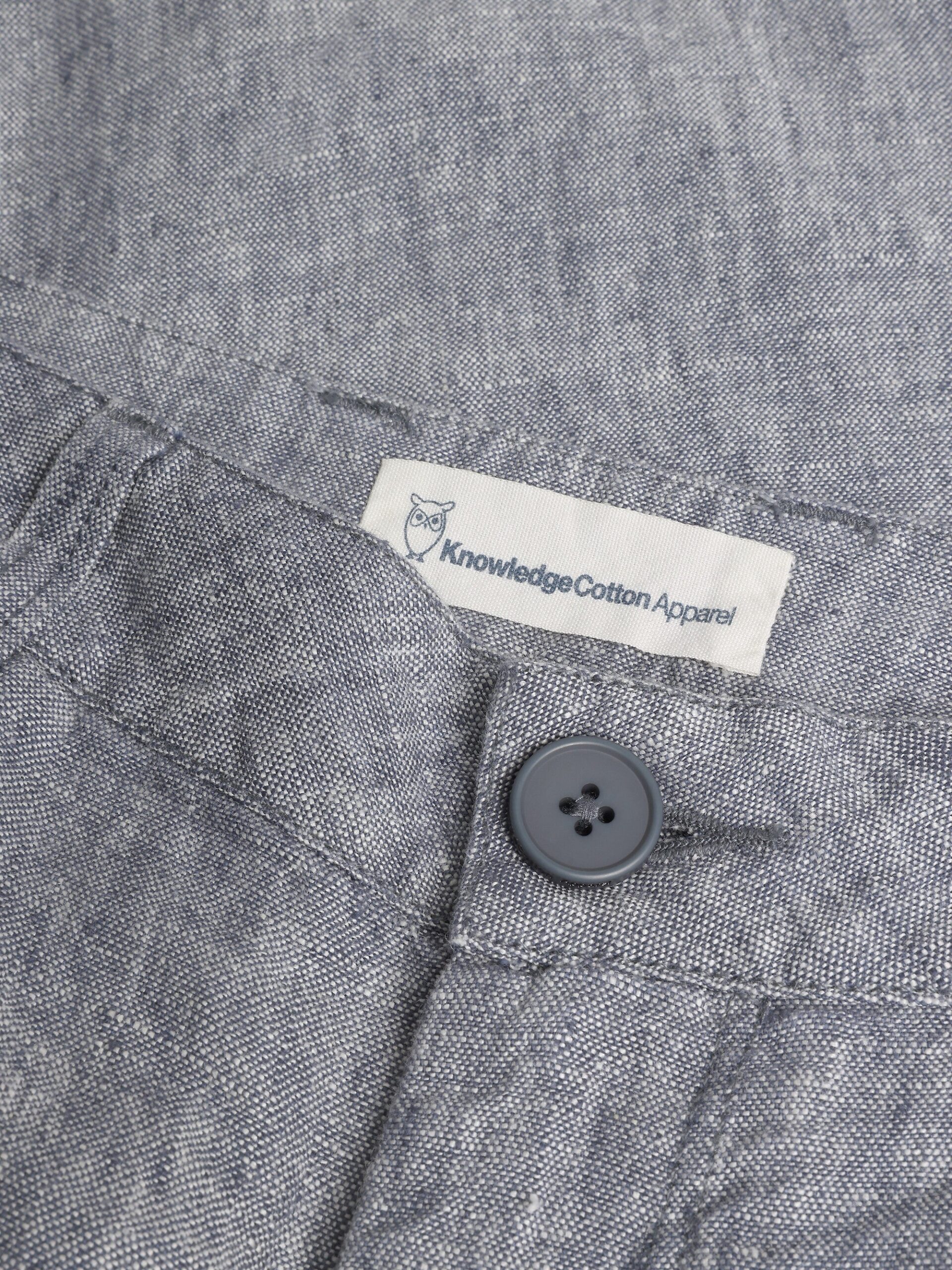 CALLA tapered mid-rise linen pants - GOTS/Vegan - Vintage Indigo — Knowledge Cotton Apparel (2)