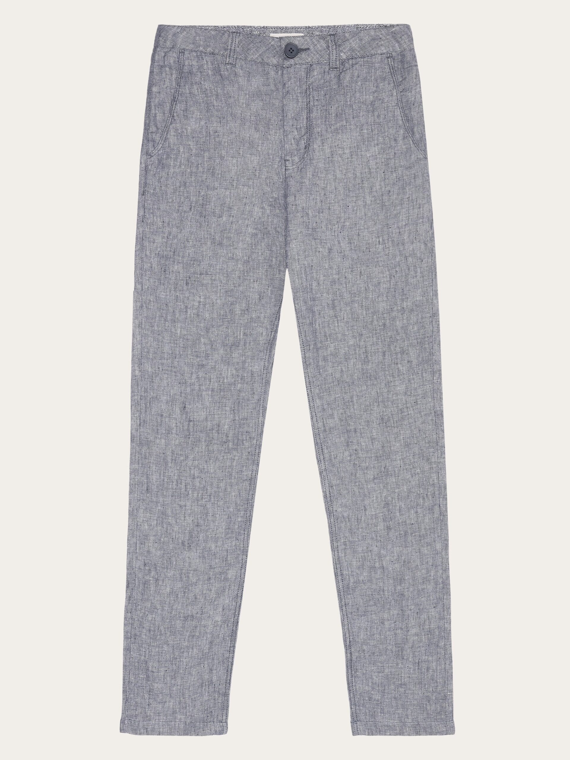 CALLA tapered mid-rise linen pants - GOTS/Vegan - Vintage Indigo — Knowledge Cotton Apparel