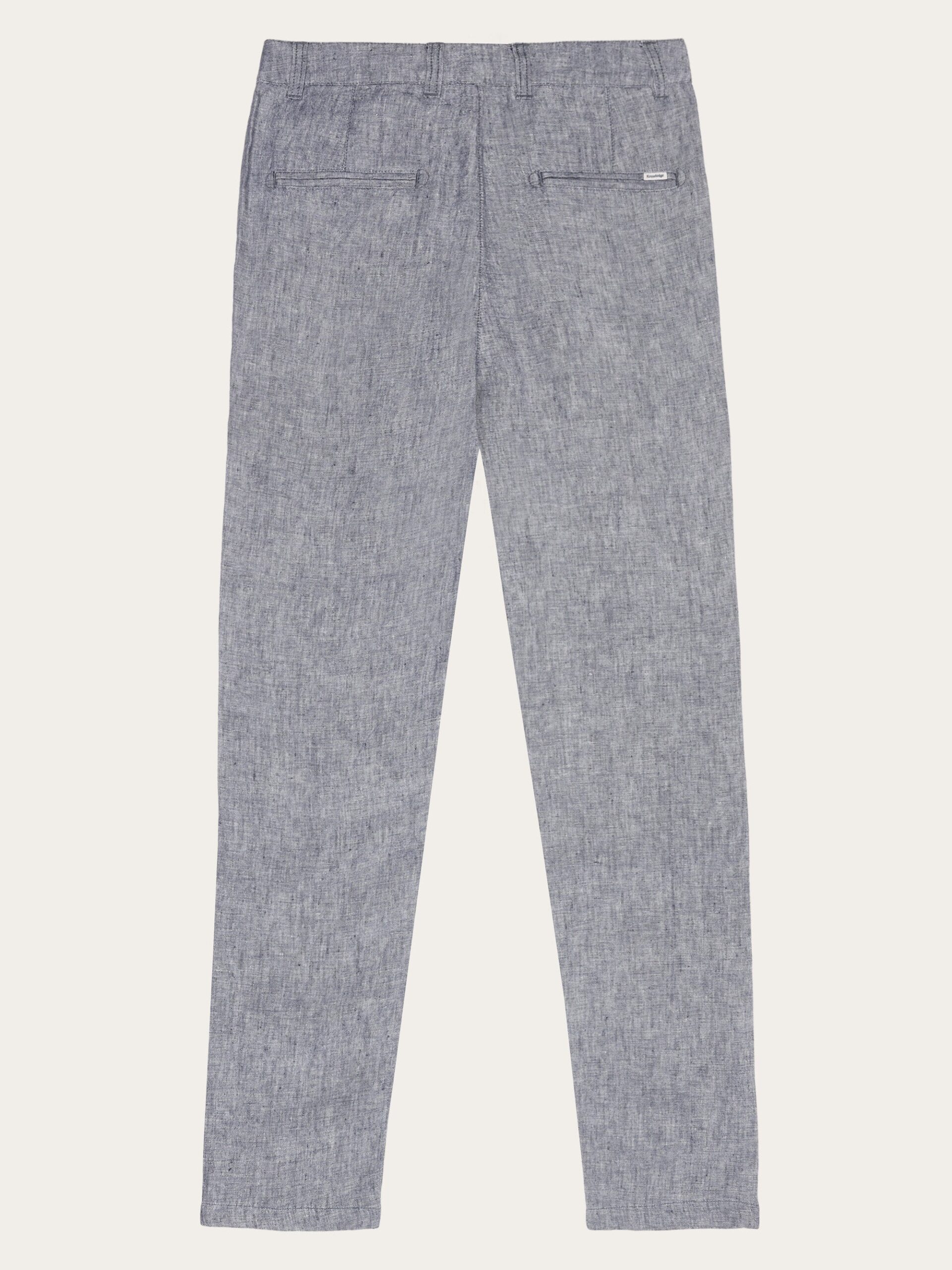 CALLA tapered mid-rise linen pants - GOTS/Vegan - Vintage Indigo — Knowledge Cotton Apparel (3)
