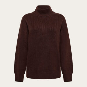 Merino high neck sweater - Chocolate Torte van Knowledge Cotton Apparel