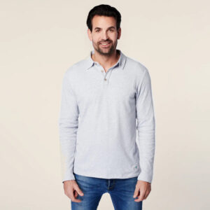Longsleeve Polo - Grey Melange van SKOT Fashion