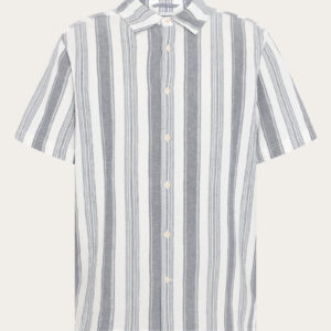 Relaxed Stripe short sleeve shirt - Blue stripe van Knowledge Cotton Apparel