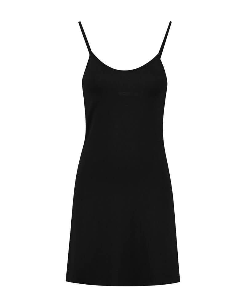 Black cotton (Slip)dress van Charlie + Mary