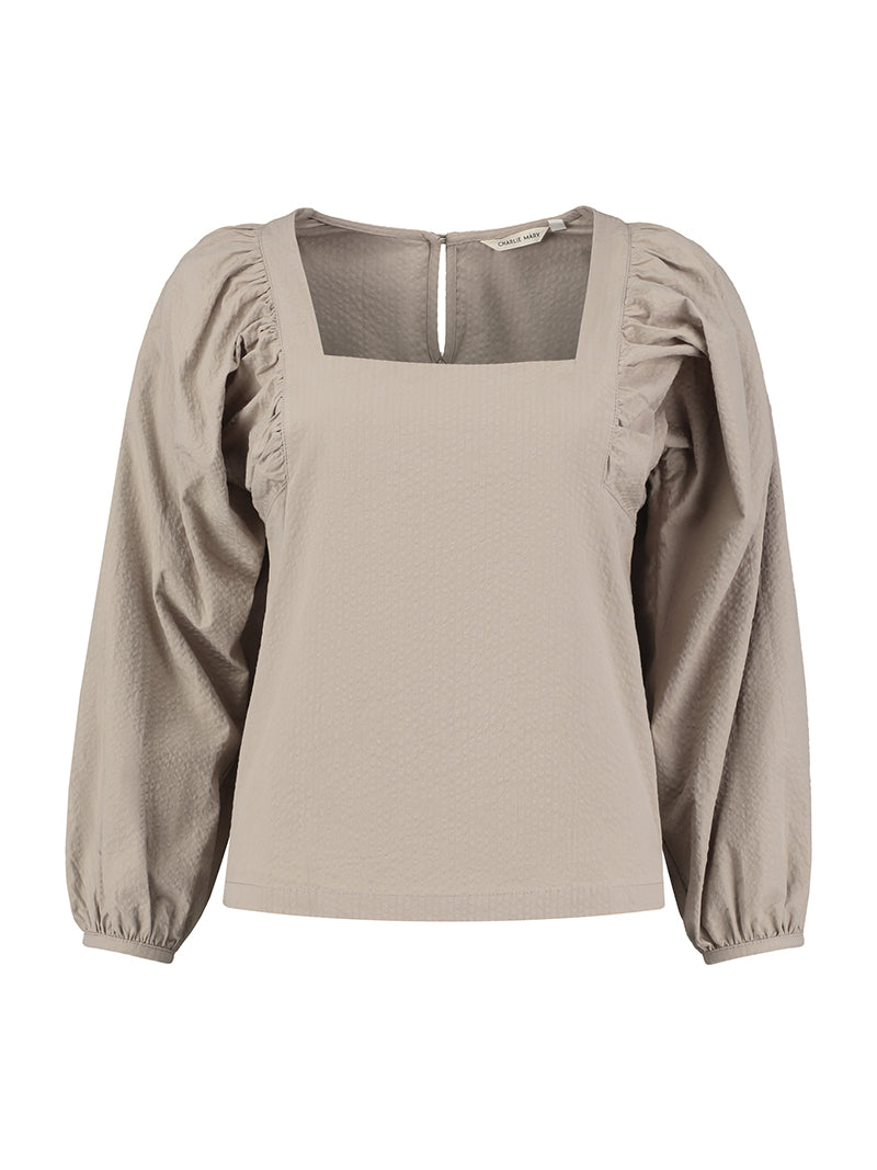 Structured Cotton Puff Sleeves top van Charlie + Mary