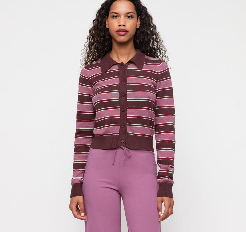 True Knit Fluffy Polo Cardigan van Organic Basics